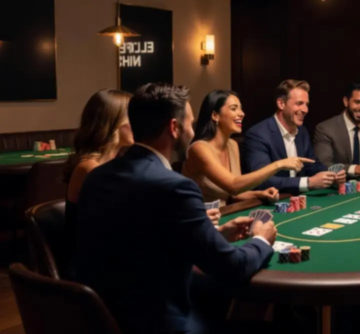 Stół pokerowy podczas eleganckiego wieczoru tematycznego zorganizowanego przez Prime Gala